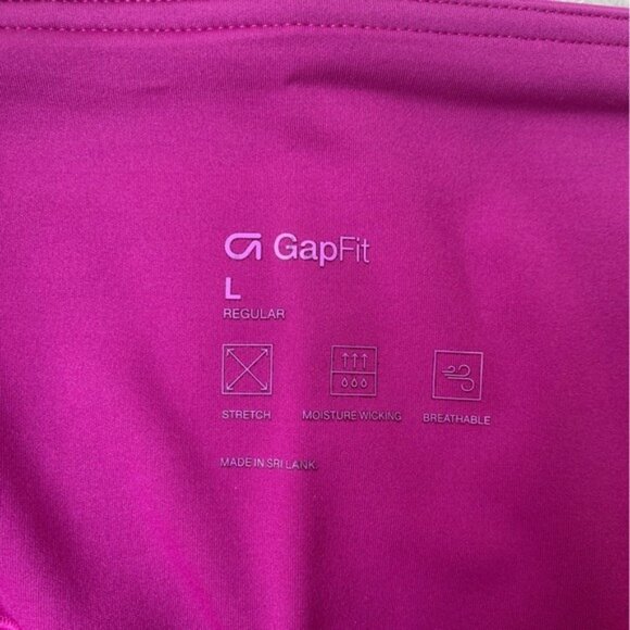 NWT GapFit Eclipse High Rise Magenta Crop Leggings Size L Stretchy Breathable - Picture 3 of 7